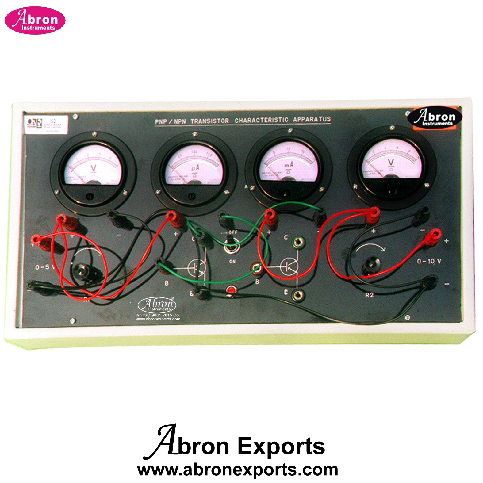 Transistor Ch Curve Apparatus 4 Meter Single PNP or NPN ciruit only one To design a CE transistor amplifier of a given gain (mid-gain) using voltage divider bias AE-1433CE